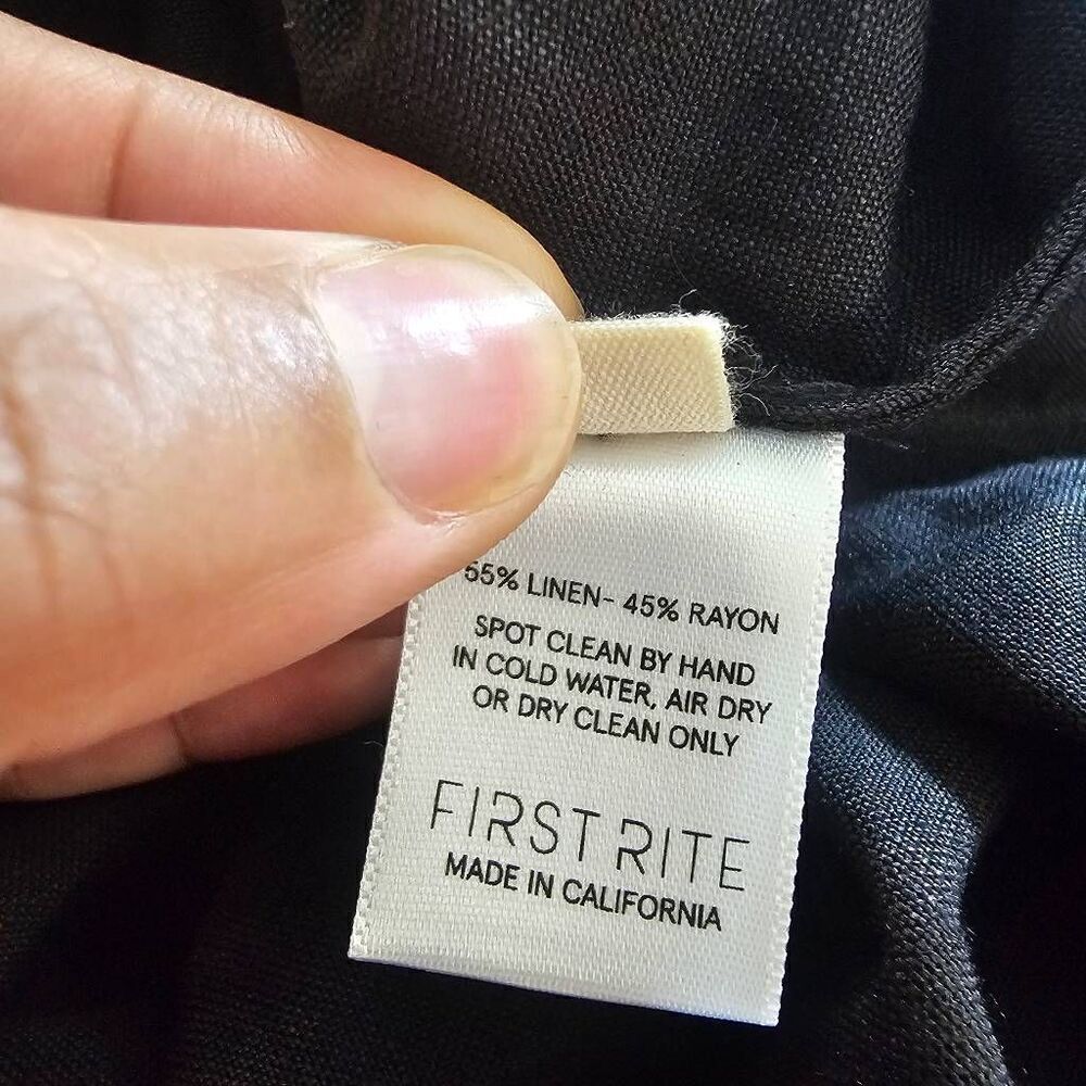 First Rite Black Linen Cardigan Button Front Pockets - Picture 10 of 10